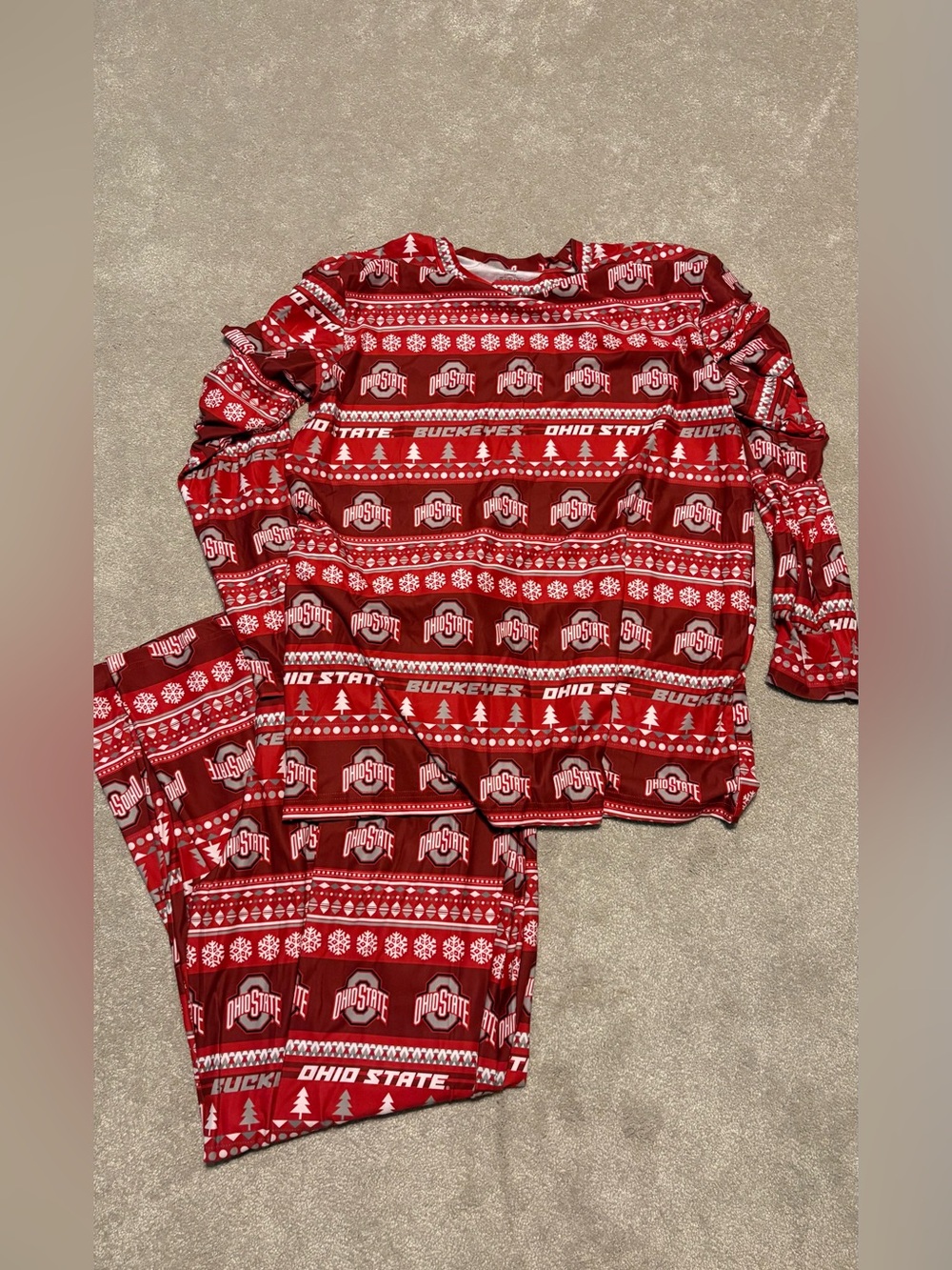 Men’s Ohio State Buckeyes Christmas Pajama Set size L